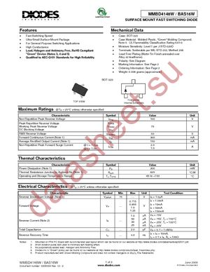 BAS16W-7 datasheet  